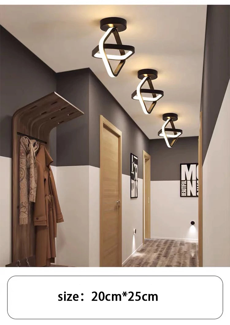 Modern LED Ceiling Light 2 Rings Creative Design Ceiling Lamp Indoor Lighting Fixtures Hallway Balcony Aisle Office Light