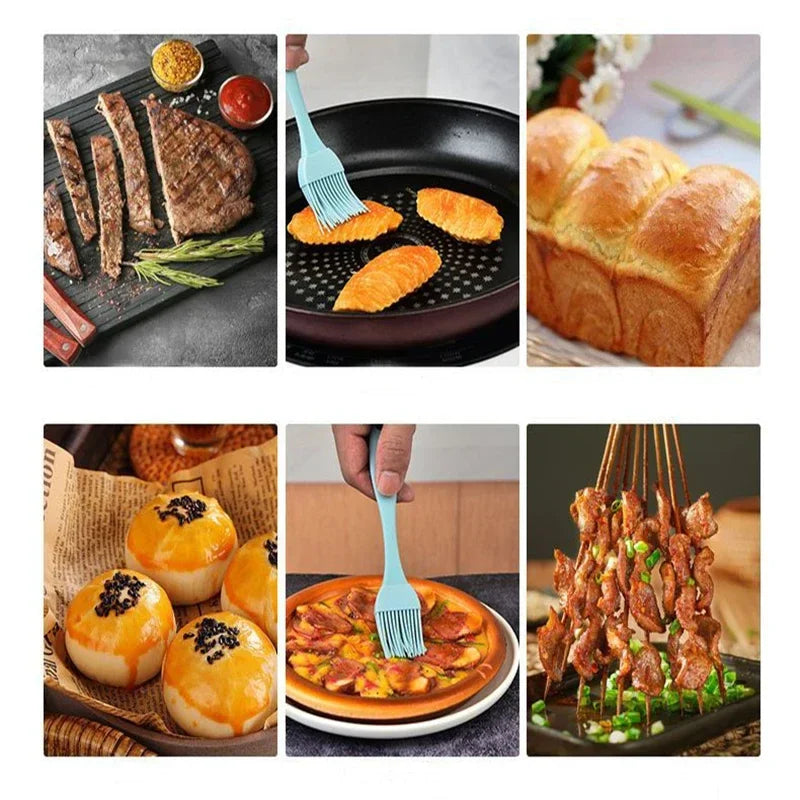 Escova resistente ao calor do óleo do silicone para o barbecue, cozinhando ferramentas para o molho de tempero, bolo, pão, manteiga, ovo, cozinha home