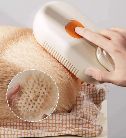 Cat Dog Pet Spray Massage Brush 3 in 1 One Button Steam Spray Folding Rotatable Floating Hair Bath Hair Removal Brush Comb