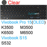 Keyboard Cover for ASUS Vivobook Pro 15 15X OLED GO S S15 N6506 S5507 S5506 M5506 X1505 M1505 K3504 Silicone Protector Skin Case