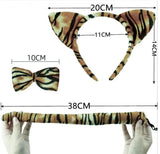 Animal Cat Tiger Cosplay Costume for Boys Girls Headband Clothes Shoes Tail Tutu Skirt Gloves Set for Kids School Performance