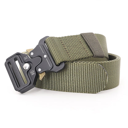 3.8X125cm - Belt Quick Release Outdoor  Metal Belt Soft Real Nylon Sports Accessories Men And Women Black Belt