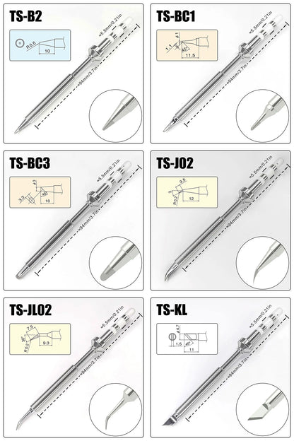 Pine64 TS100 TS101 Soldering Iron Tips Replacement Various Models of Pinecil V2 Electric Soldering Iron Tip TS Series BC2 ILS