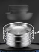 German Titanium Steel Frying Pan Uncoated Non Stick Pan Fish Scale Hammer Pattern Household Steak Frying Pan Kitchen Cookware