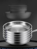 German Titanium Steel Frying Pan Uncoated Non Stick Pan Fish Scale Hammer Pattern Household Steak Frying Pan Kitchen Cookware