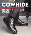 Hot Sale Men Genuine Leather Casual Shoes Soft Sole Lace-up Luxury Brand Middle-aged Old Man Dad Lightweight Loafers Shoes