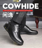 Hot Sale Men Genuine Leather Casual Shoes Soft Sole Lace-up Luxury Brand Middle-aged Old Man Dad Lightweight Loafers Shoes
