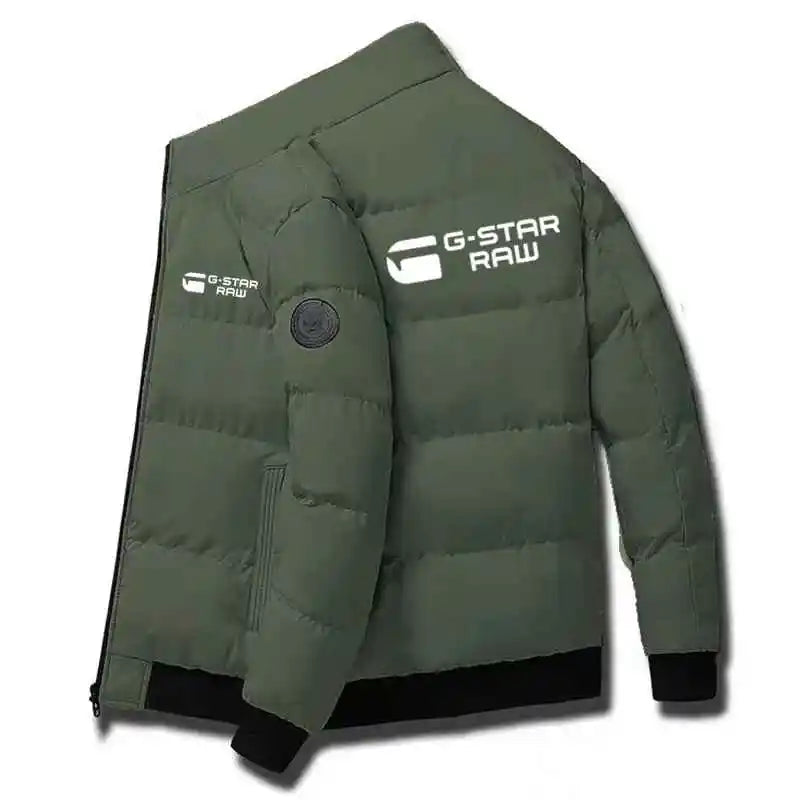 Parka gruesa y cálida con cremallera para hombre, abrigo informal, cortavientos de algodón, acolchada y con cremallera, para invierno, 2024