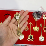 Anime Pendants Jewelry Necklace Keyrings Elsa Lucy Keys Set Zodiac Star Spirit Magician Summons Cosplay Key Ring Gift
