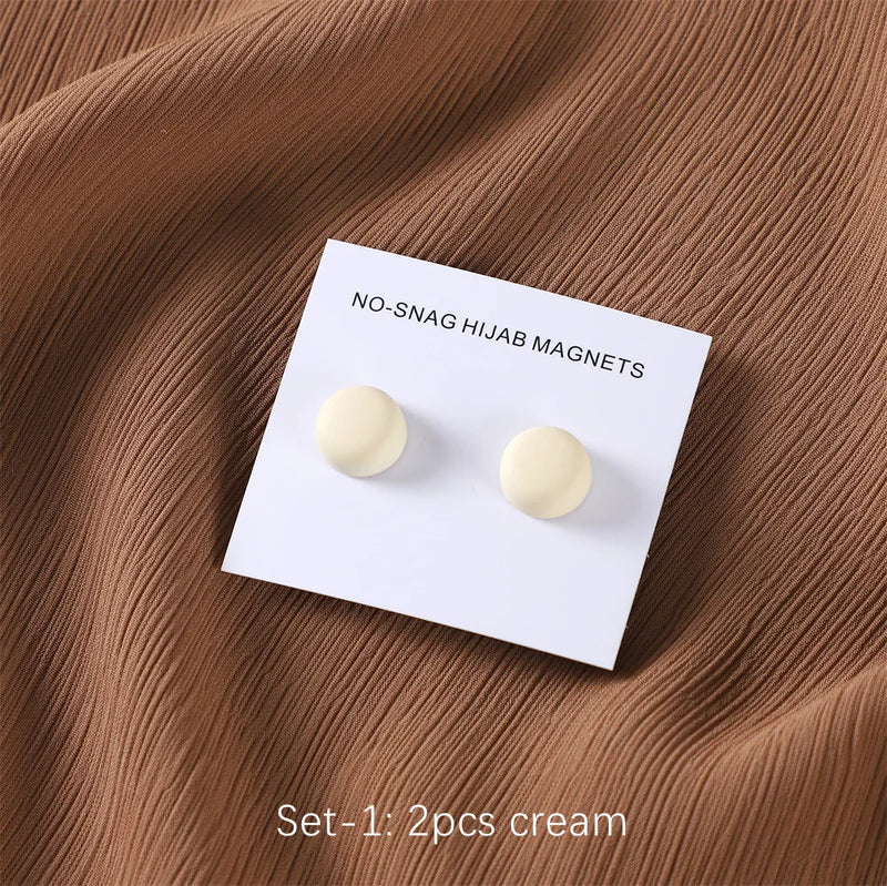 Safe macaron cor hijab broche forte chapeamento de metal magnético hijab clipe luxo sem buraco pinos broches ímã para lenço muçulmano