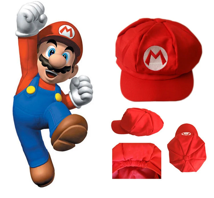 Game Super Mario Bros Luigi Plumber Cosplay Demo Hat Waluigi Wario Odyssey Cartoon Sunhat Halloween Party Hat Accessories Props