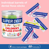 60pcs Kids Dental Floss Picks Cartoon Shape Teeth Cleaning Toothpicks Individual Pack Oral Care Dental Flosser for Children