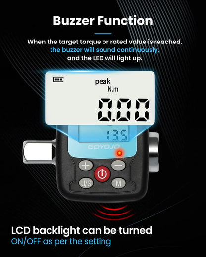 Llave dinamométrica digital profesional de 1/4'', 3/8'' y 1/2'', adaptador de torsión electrónico para reparación de bicicletas y automóviles. Juego de herramientas manuales.
