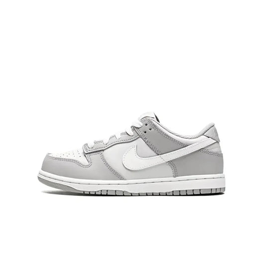Tênis infantil Nike Dunk Grey confortável diário de cano baixo cinza e branco para crianças pequenas e médias