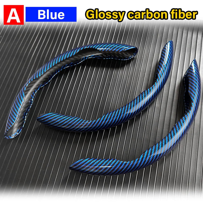 3PCS Carbon Fiber Car Round Steering Wheel Cover Non-Slip Steering Cover Protector Anti Dust Washable Interior Auto Accessories