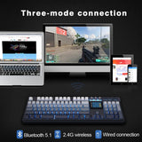 Teclado mecánico inalámbrico SKYLOONG GK104 Pro de tamaño completo con 3 modos, pantalla 2.0, 3 perillas, interruptor silencioso intercambiable en caliente, teclas PBT