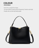 100% Genuine Leather Women's Bucket Bag Luxury Designer Versatile Shoulder Bag Women Commuter Crossbody Bags Female Handbag