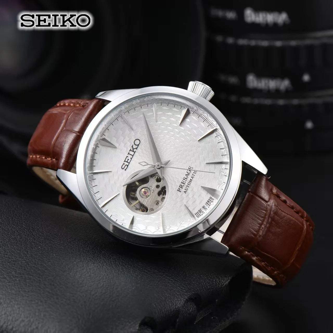 Seiko Fashion Business Machinery Watch Simple Casual Men's and Women's Couple Watch High Quality Leather Strap Waterproof Watch