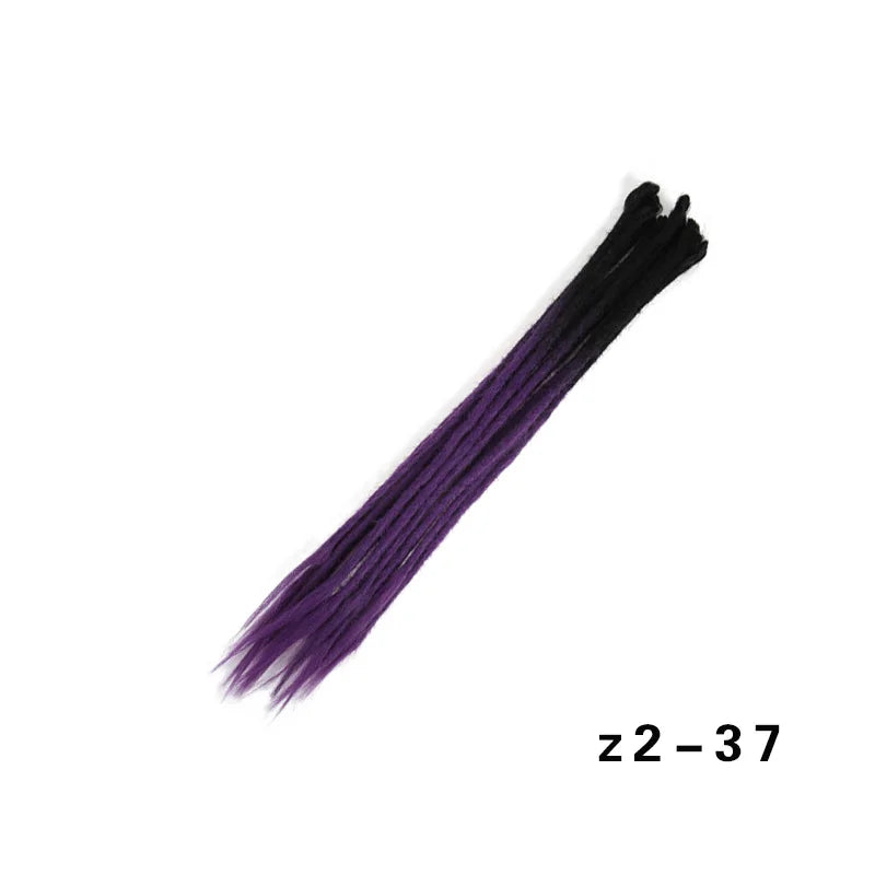 20 Polegada sintético 100% artesanal dreadlock extensões de cabelo fino crochê trançado cabelo backcombed dreads reggae estilo cabelo hippie