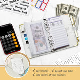 New A6 Budget Plan Notebook Cash Envelope Saving Money 6-Hole Binder for Financial Management A6 Loose-Leaf Notebook Binder