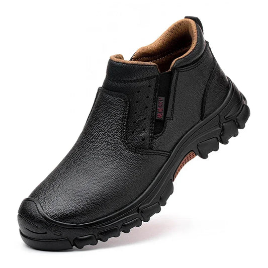 Genuine Leather Cow Suede Safety Work Shoes For Men Composite Toe Anti-Nail Anti-Static Welding Shoes Indestructible Boots