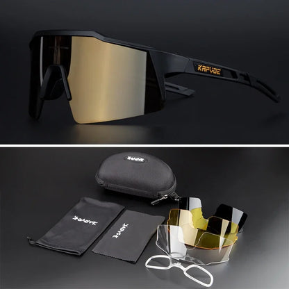 Men Women Polarized 4 Lens Sunglasses Cycling Bike Glasses Bicycle MTB Goggle Outdoor Sport Eyewear Anti-Glare Uv400 Equipment