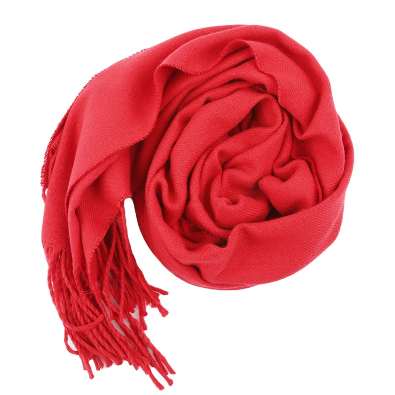 Classic Solid Colors Scarves Men Cashmere Soft Knitted Striped Scarf Long Tassel Neck Warmer Men'S Winter Scarf 2023 New