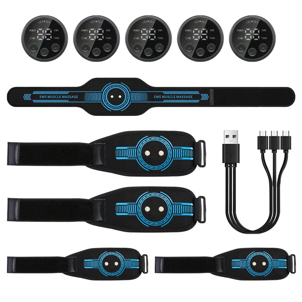 EMS Belt Massage Set Abdominal Fitness Device Intelligent Belt Full Body Muscle Stimulation Trainer USB Charging Version