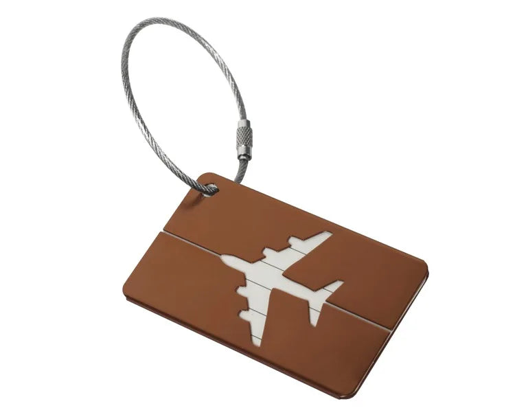 Aluminium Alloy Aircraft Luggage Tag with Name Travel Luggage Tag ID Card Anti-lost Solid Color Travel Accessories