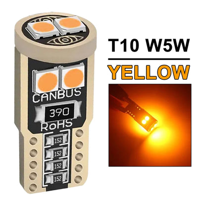 2/4/6/10/20 Pieces CANBUS T10 W5W LED Bulbs For Car Interior Dome Door Maps Trunk License Plate Lights 12V 3030SMD White Yellow