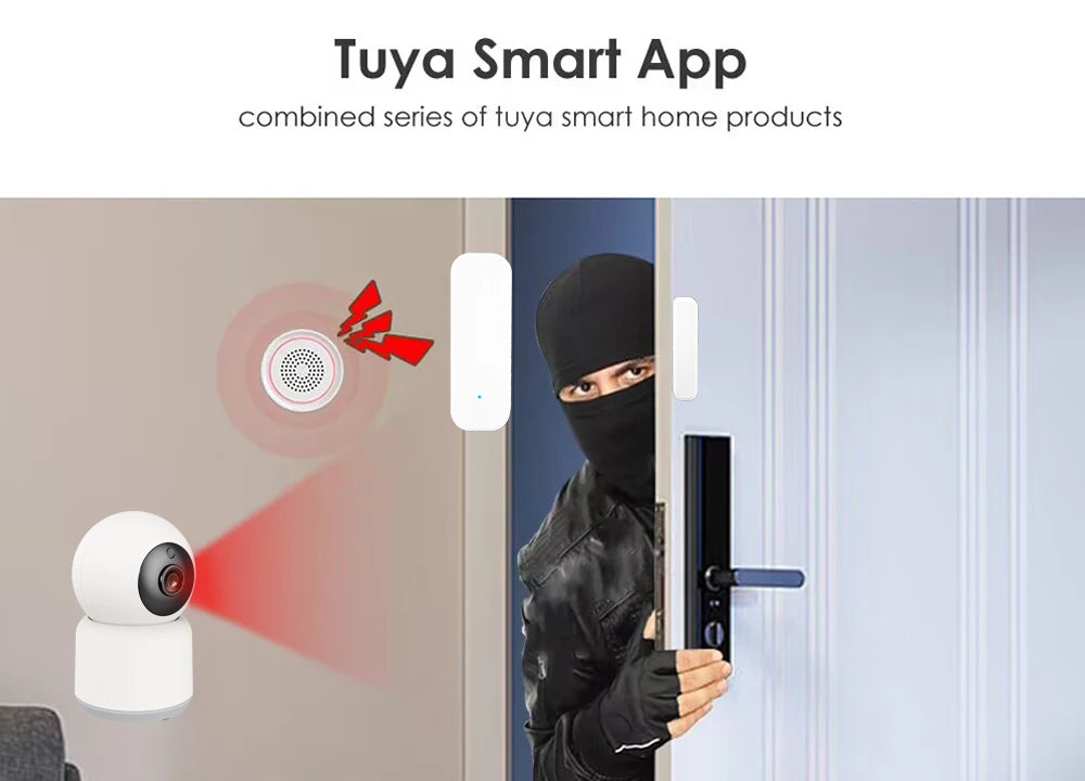 Tuya Wifi Door Sensor Window Entry Sensor Security Burglar Door Sensor Alarm Smart Life Magnetic Door Sensor Alexa Google Home