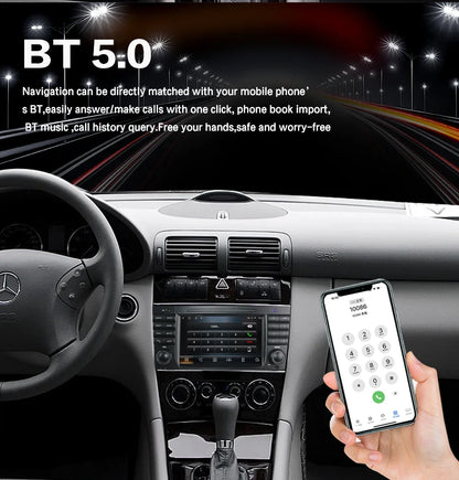 Android 13 two din built with wifi octa core 4GB Touch Screen car multimedia player for mercedes Benz w203