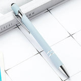 50pcs Light Metal Ballpoint Pen Touch Screen Pen Office School Advertising Pen Custom Logo Text Engraving Laser Engraving