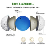 Caiton 50pcs 3-Layer Golf Balls - 332 Dimple, Max Distance, Spin Control, Durable, Accurate - Ideal for Training & Play