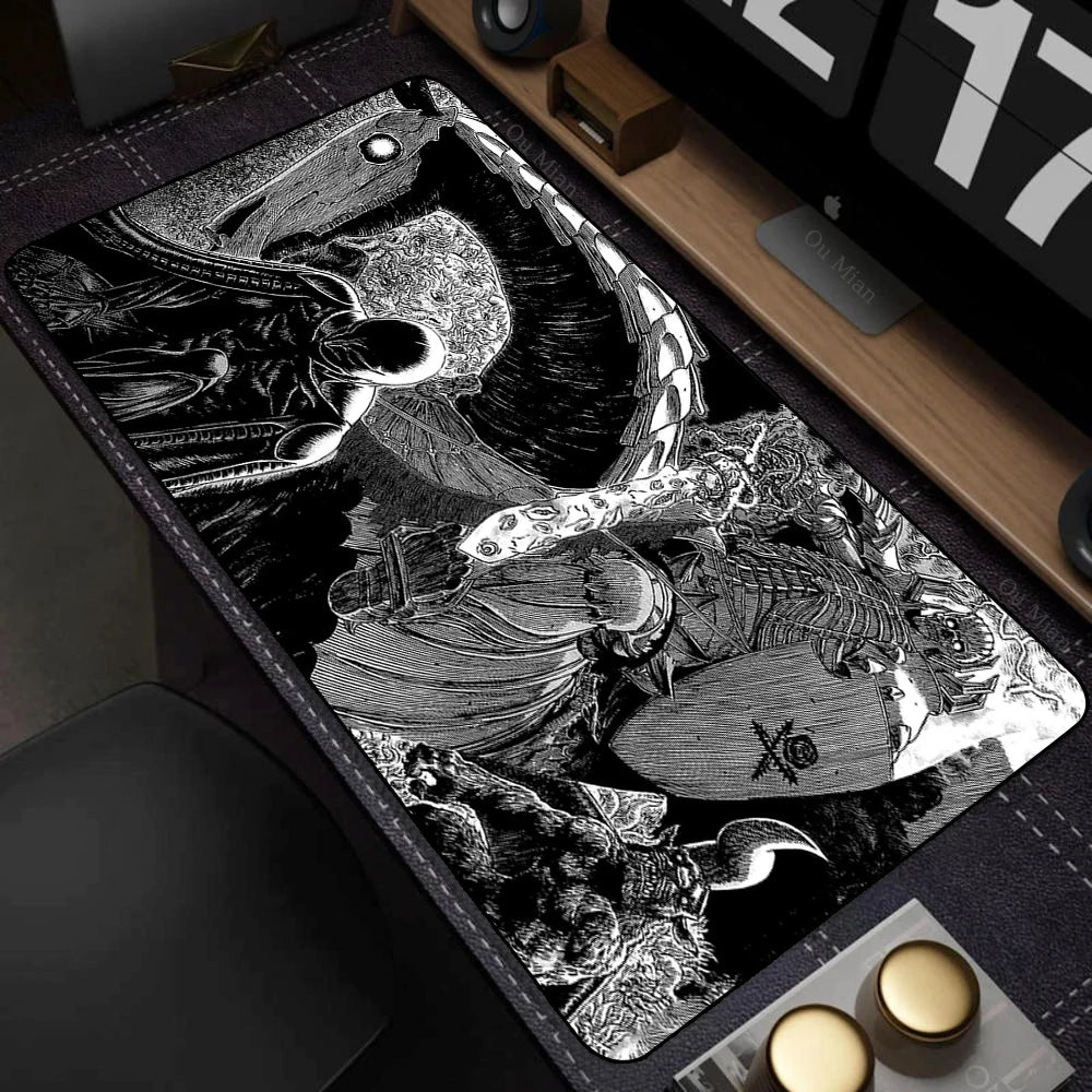 Anime Berserk Mousepad Big Deskmat With Lockrand Office Pc Computer Accessories Mouse Pad Gaming Prime Gaming XXL Keyboard Mat
