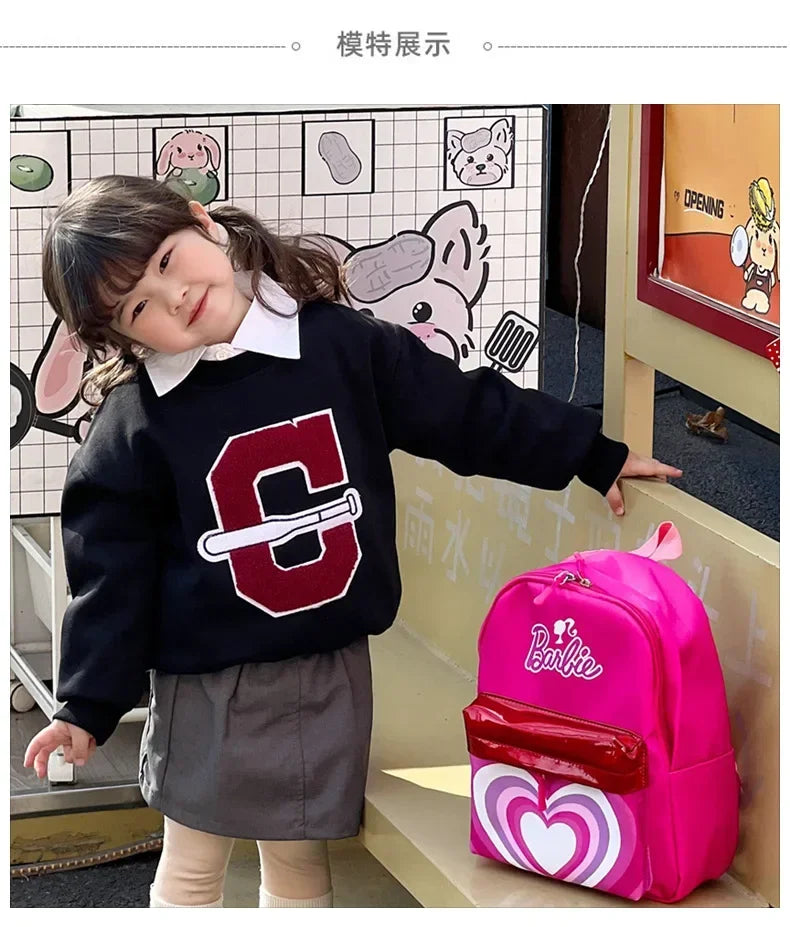 Kawaii Barbie Cartoon Anime Fashion Backpack Girl Barbie Princess Backpack Cute Kindergarten Kids Schoolbag Gift Toys