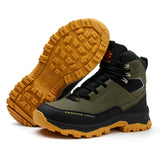 Rotary Buckle Men's Work Boots Safety Steel Toe Indestructible Shoes Anti-smash Puncture-Proof Work Shoes 38-47