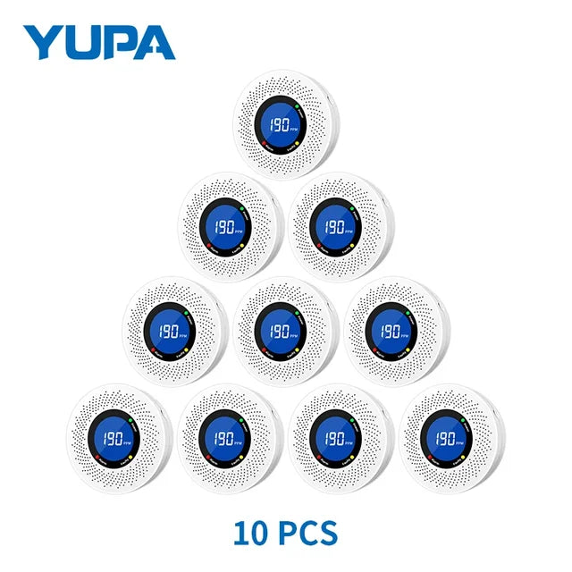 Detector de monóxido de carbono independiente, alarma con pantalla, funciona con pilas, certificación CE, para uso en el hogar, la cocina y la oficina. Nuevo. 