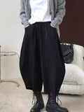 Women's Vintage Loose Carrot Pants, Wide Leg Harem Pants 