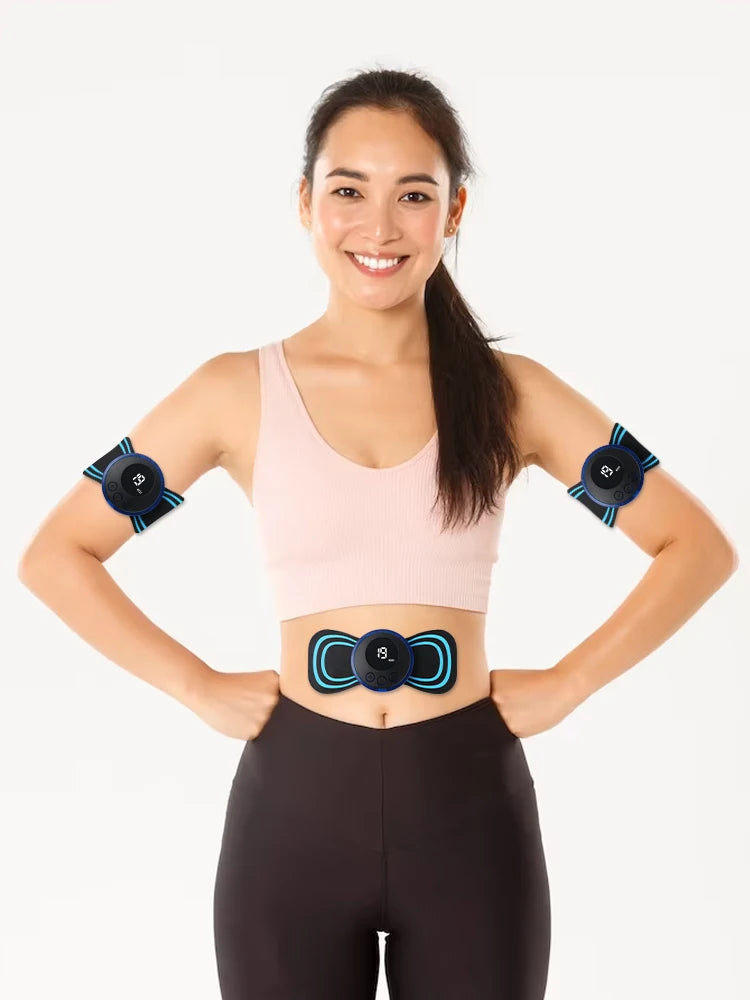 Mini masajeador cervical portátil EMS, camilla eléctrica para aliviar el dolor cervical y relajar los hombros.