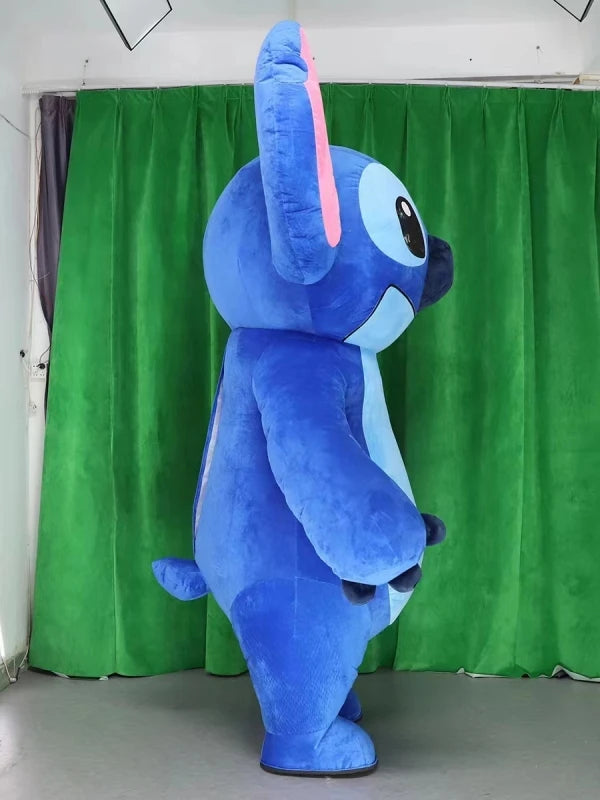 MINISO 2028 Blue Lilo & Stitch mascot costume cartoon character 2m/2.6m Inflatable Walking Blue Stitch Mascot Costume