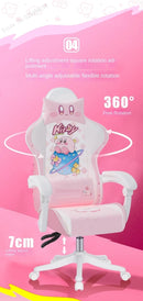 Cute Cartoon Gaming Chair Computer Office Chair Home Reclining Lift Comfortable Student Dormitory Swivel Chair Nylon Feet