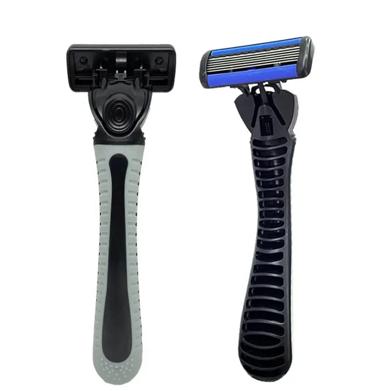 Maquinilla de afeitar de seguridad Razor Classic de 6 capas para hombres y mujeres, cuchillas de afeitar manuales