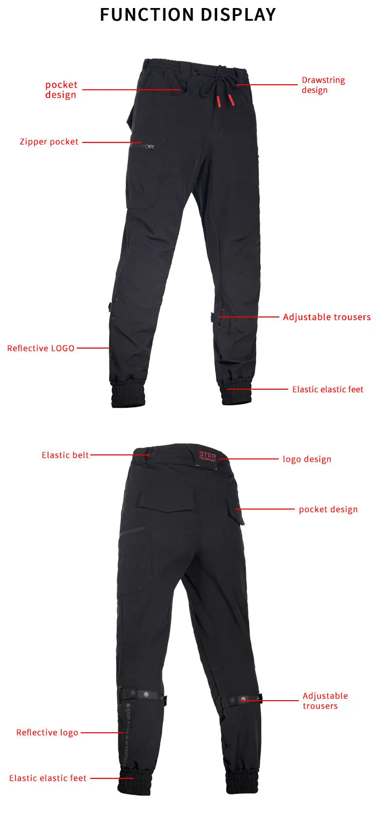 SFK New Black Motorcycle Pants Riding Men Equipment Summer Breathable Trousers With CE Protection Armor Wearing Gears Accessories