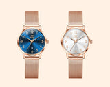 OLEVS 5653 Woman Watches Elegant Original Quartz Watch Waterproof Arabic Numerals Mesh Belt Date Ladies Watch Set Bracelet Watch