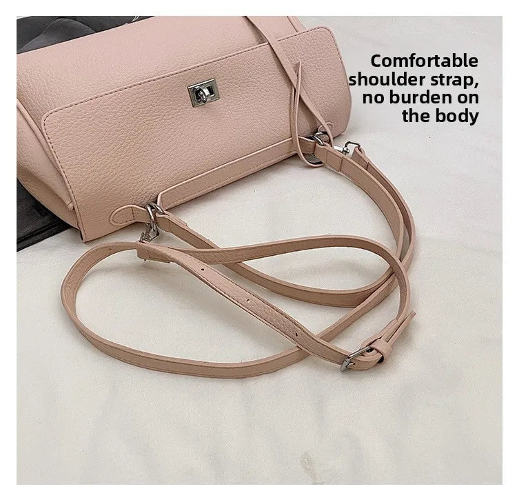 Casual Large Capacity Lychee Pattern Single Shoulder Slant Cross Bag Versatile Underarm Bag Simple Stylish Tote Bag
