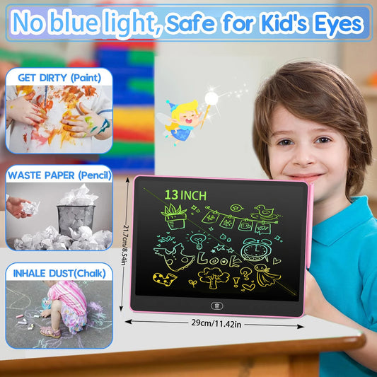 Tablet de Escrita e Desenho LCD (16/13/11 Polegadas) – Brinquedo Educativo para Meninos e Meninas de 3 a 8 Anos