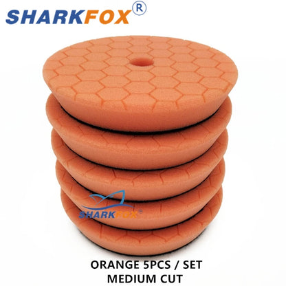 Sharkfox 3/5/6inch Car Polishing Disc Buffing Polishing Pads Self-Adhesive Buffing Waxing Germany Foam Polishing Pad For DA/RO