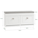 SoBuy FSR64 Shoe dump truck seat chest of drawers bench with seat cushion shoe bench with 2 flaps BHT approx.: 104x52x24cm