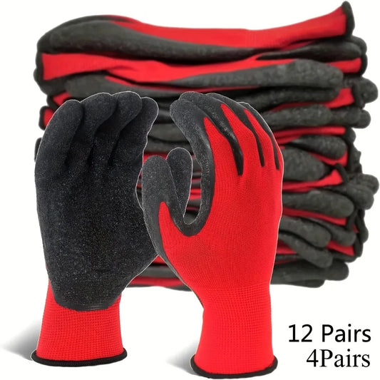 Multi functional work gloves, rubber coating, durable and safe grip, suitable for gardening and mechanical workers